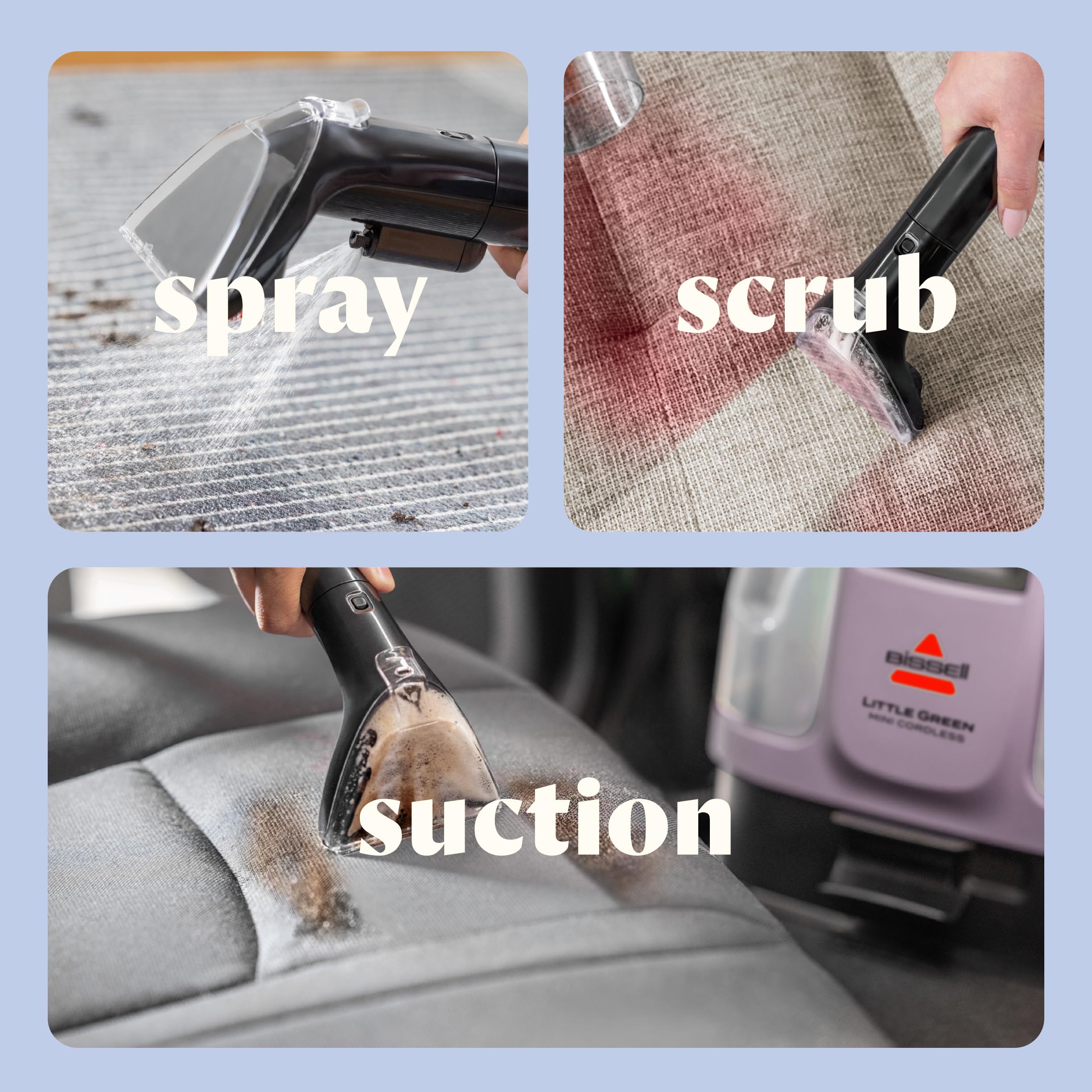 BISSELL Little Green Mini Cordless Portable Carpet and Upholstery Deep Cleaner, Car/Auto Detailer, with HydroRinse Self-Cleaning Tool and 4