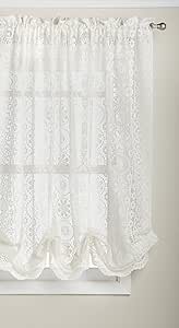 LORRAINE HOME FASHIONS Hopewell Lace Window Shade, 58-Inch by 63-Inch, Cream
