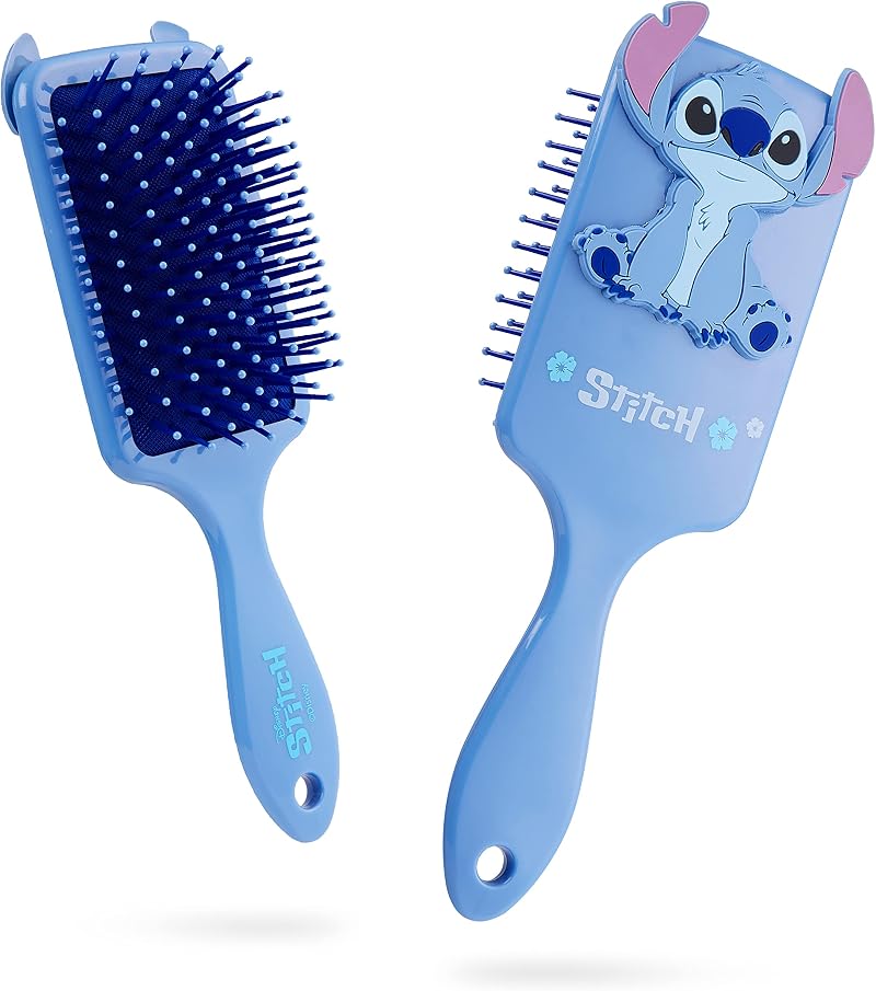 Disney Stitch Detangle Hair Brush for Women Teens Kids Blue Stitch Paddle Brush