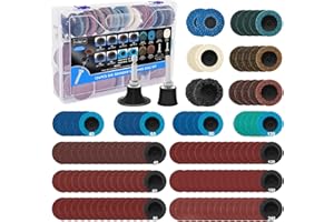 136 PCS 2 Inch Die Grinder Sanding Discs Bits Accessories, Quick Change Disc with 1/4 Roll Lock for Milwaukee Dewalt Right An