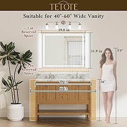 TETOTE LED Bathroom Mirror with Lights 40 x 32