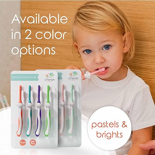 Cherish Baby Care Toddler Toothbrushes 1-2 Years (4-Pack) BPA
