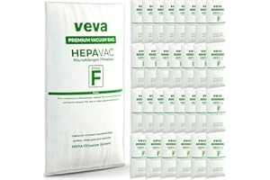 VEVA 30 Pack HEPA Filter Bags Style F for Kirby Vacuum 204811, 204814, 205811, Avalir I, II, Sentria I, II, Ultimate G, Diamond, G3, G4, G5, G6, G7