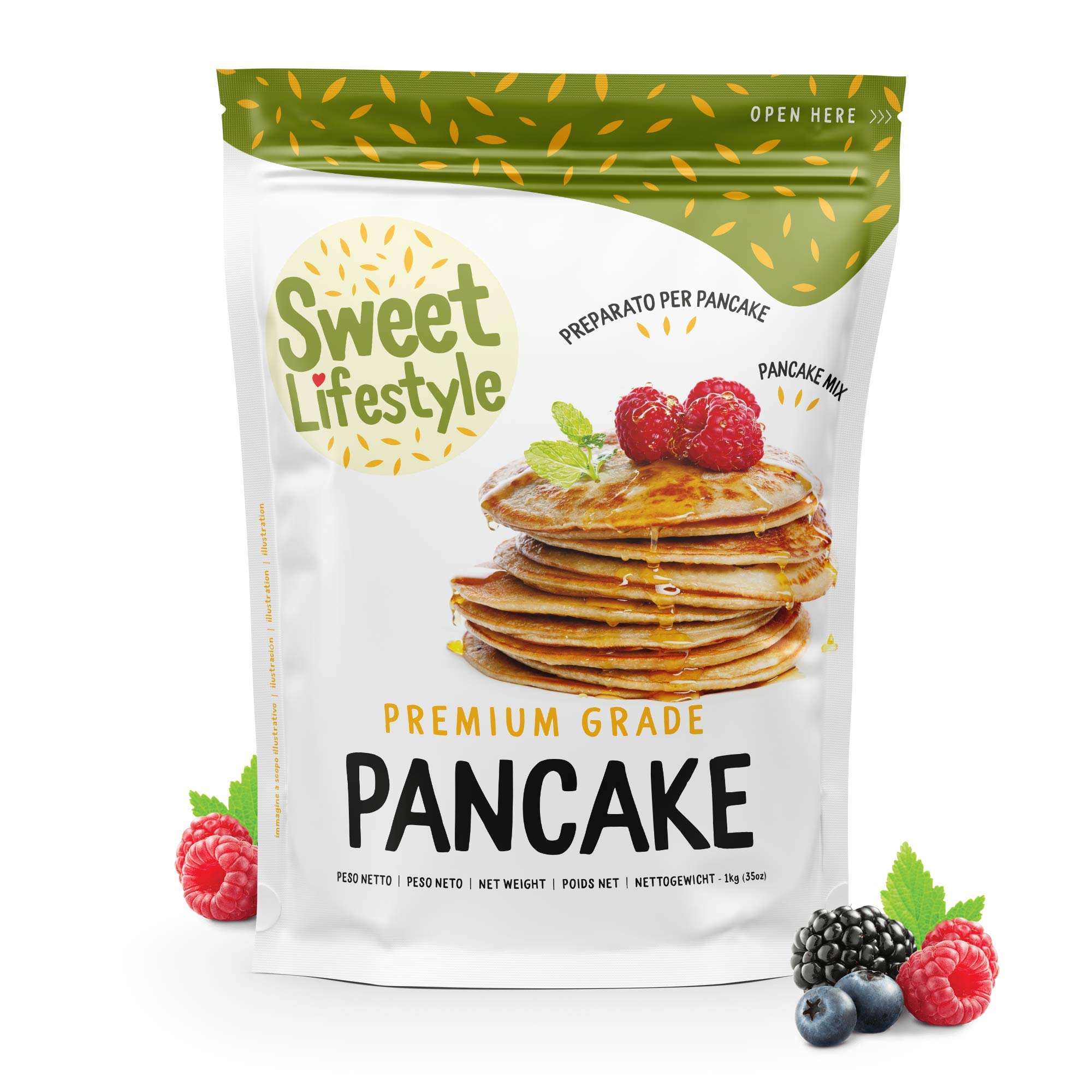 Complete Pancake Mix – Sweet Lifestyle Pancake Mix – Fluffy and Tasty Pancakes – Original American Recipe – 1 kg Premade Pancake Mix Powder – Traditional American Baking
