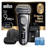 Braun Series 9 PRO+ Electric Shaver, Wet & Dry Razor, Pro SensoAdapt, 6in1 SmartCare Center, 9697CC, Silver