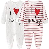 Newborn Baby Boy Girl Organic Cotton Bodysuit Long Sleeve Jumpsuit 3-Pack Outfits Clothes,0-24Months