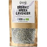 Apsogo Organic Greek Lavender – Premium Dried Flowers (3.52 oz), Organic Herbal Lavender Tea & Culinary Use, Whole Buds in Resealable Pouch