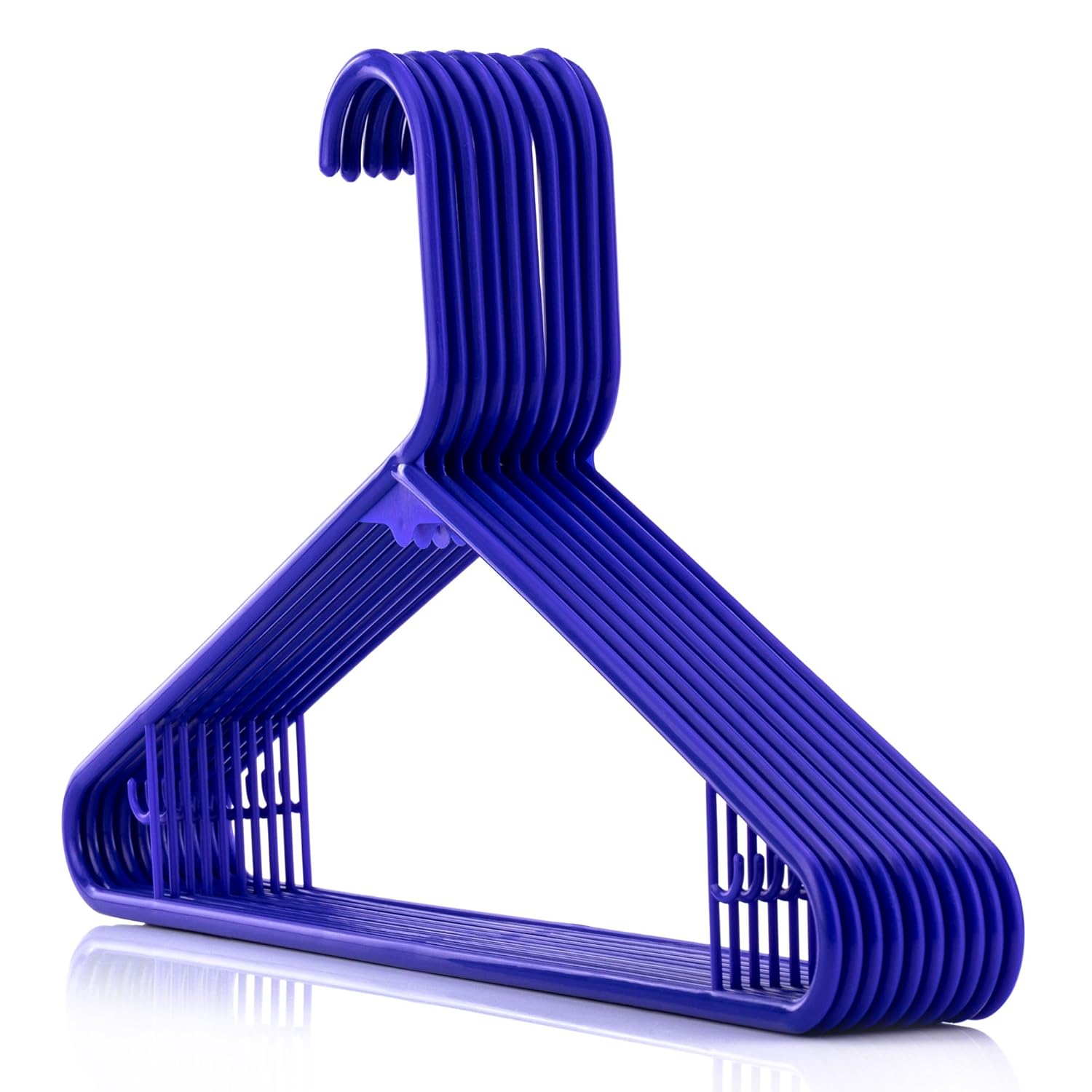 HANGERWORLD 10 Blue 42cm Plastic All Purpose Coat Clothes Garment