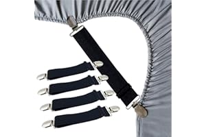 RayTour Sheet Straps Bed Sheet Keeper Holder for Corners Sheet Stays Suspender Clips Fitted Sheet Holder Clips Garters Fasteners Mattress Clamps