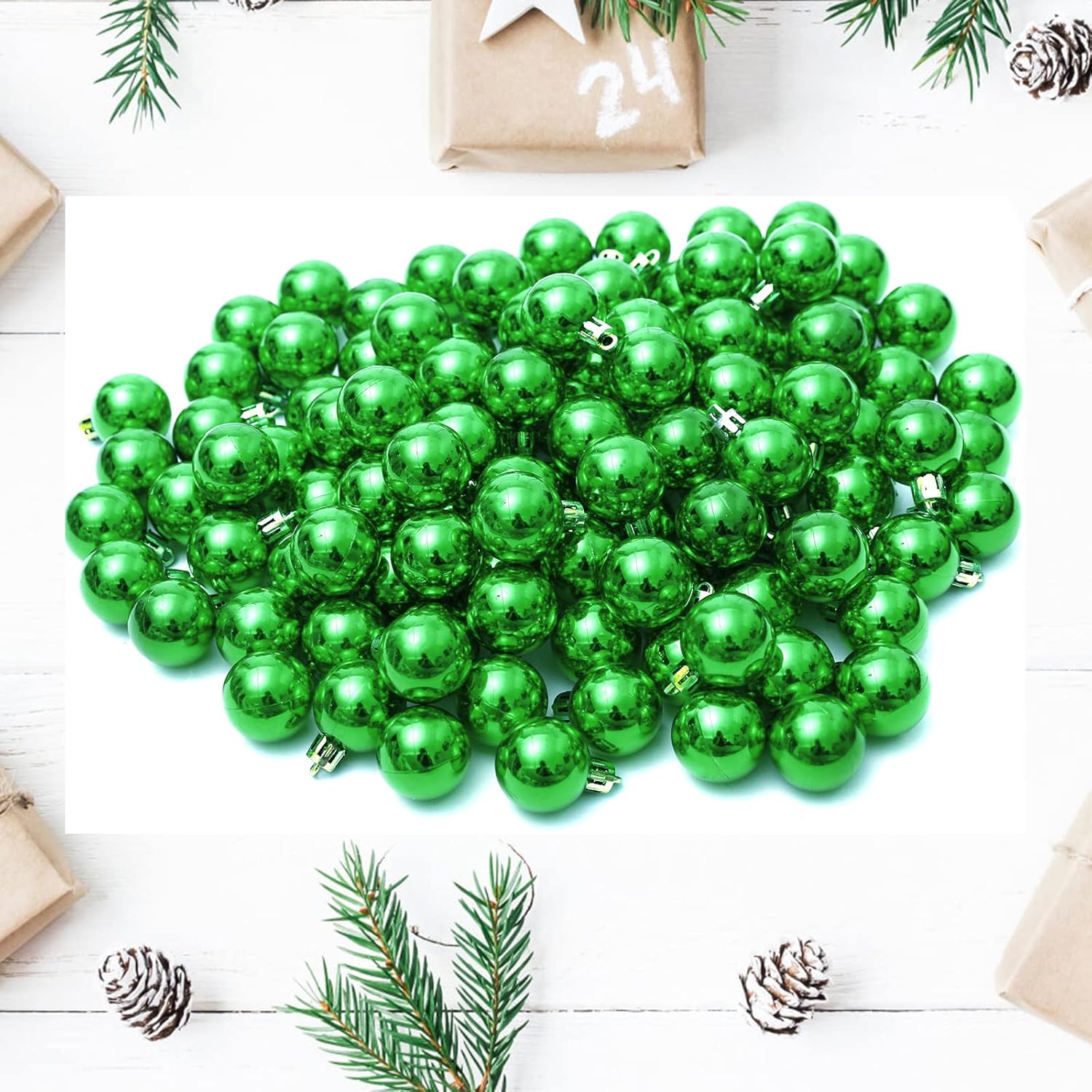 Ornaments - TKYGU Christmas Ball Ornaments Green 144 Pack 1.18 inches Christmas Tree Balls, Used for Christmas Holidays, Wedding Party Decoration, Home Decoration, Tree Ornament