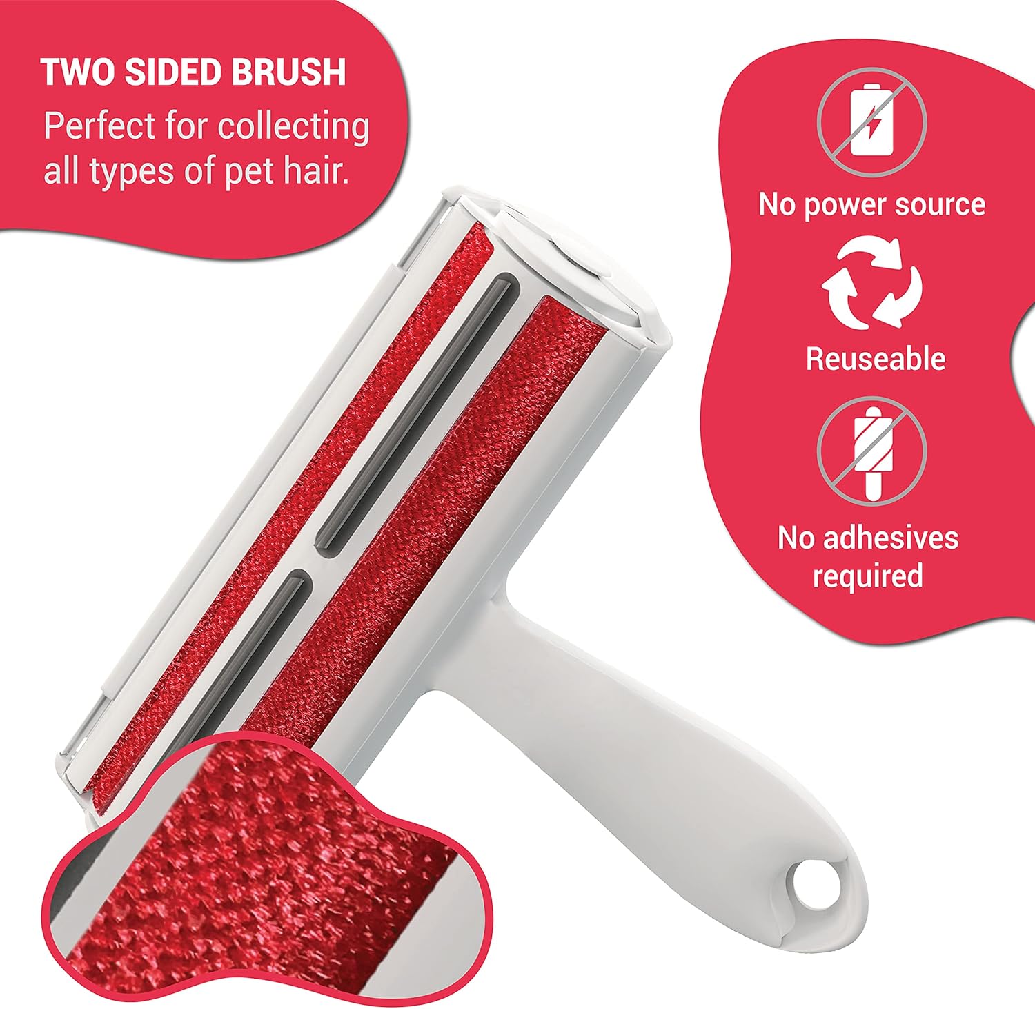 SCRUBIT Pet Hair Remover - Dog & Cat Roller Brush with Built-in Waste Bin - Reusable Animal Lint Removal Tool - Cleans Couch, Beds, Sofas, Cars, and Furniture from Pet Fur and Lint : Pet Supplies