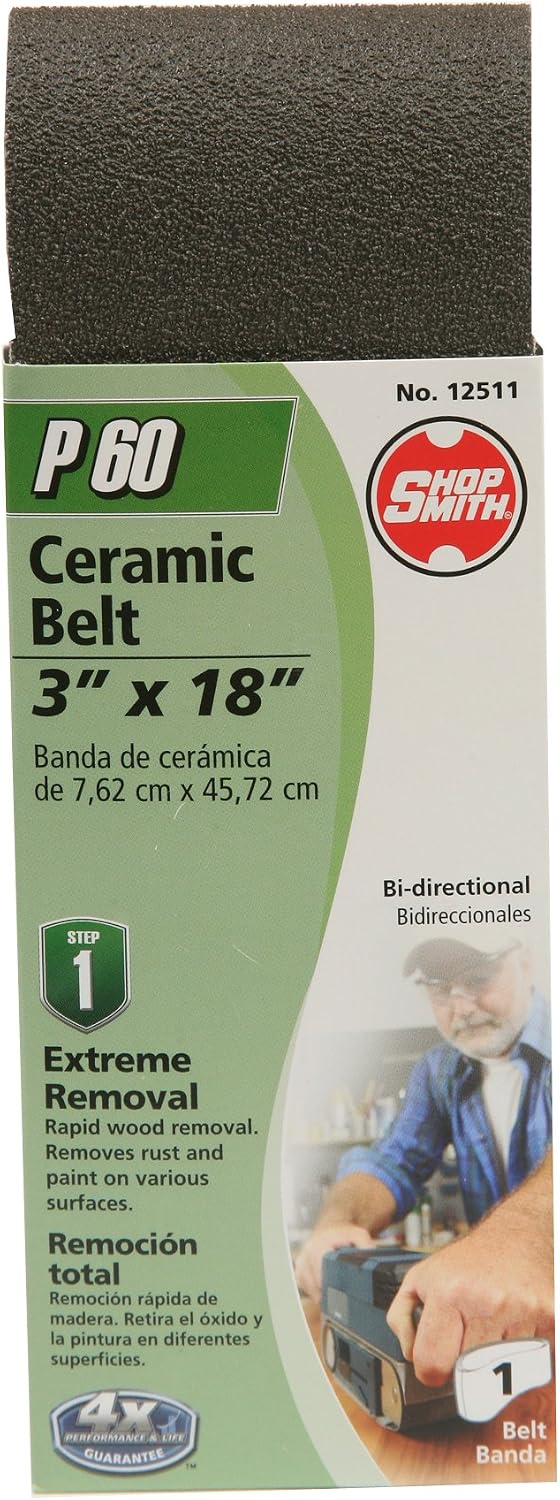 Shopsmith 12511 3" x 18" Ceramic Sanding Belts 60 Grit 1 Pack ...