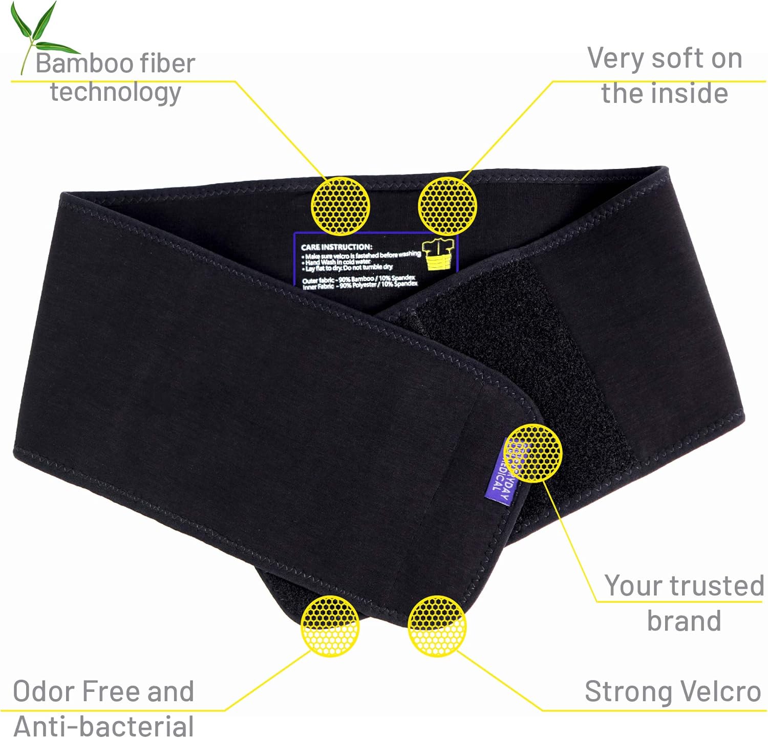 Everyday Medical Broken Rib Brace for Men and Women, Bamboo Charcoal Rib Support Compression Brace - Image 4
