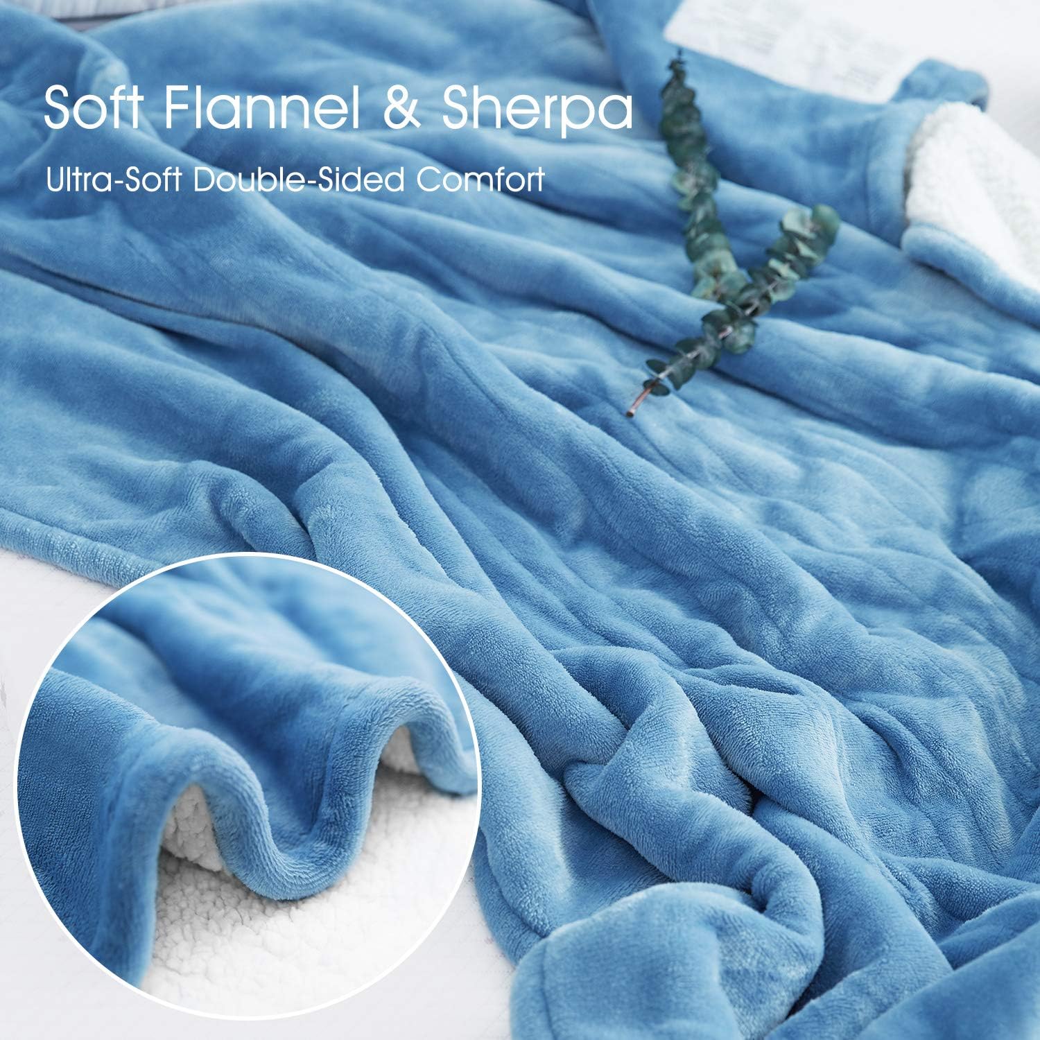 Electric Heated Blanket Twin Size 62"x 84" Flannel & Shu Velveteen Reversible, Fast Heating and for Full Body Warming with 10 Hours Auto Off & 4 Heat Settings, Machine Washable, Home Office Use: Kitchen & Dining