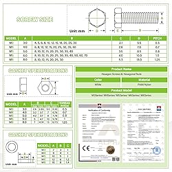 Pzsmocn 300 Pieces/100 Sets M3*10 mm Plastic White