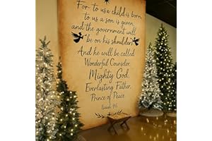 Ganeen 6 * 7ft Christmas Nativity Backdrop Christmas Church Display Banners Religious vintage Hanging Backgrounds Nativity Scene Banner Scripture Holiday Porch Signs Photography Booth for Home Church