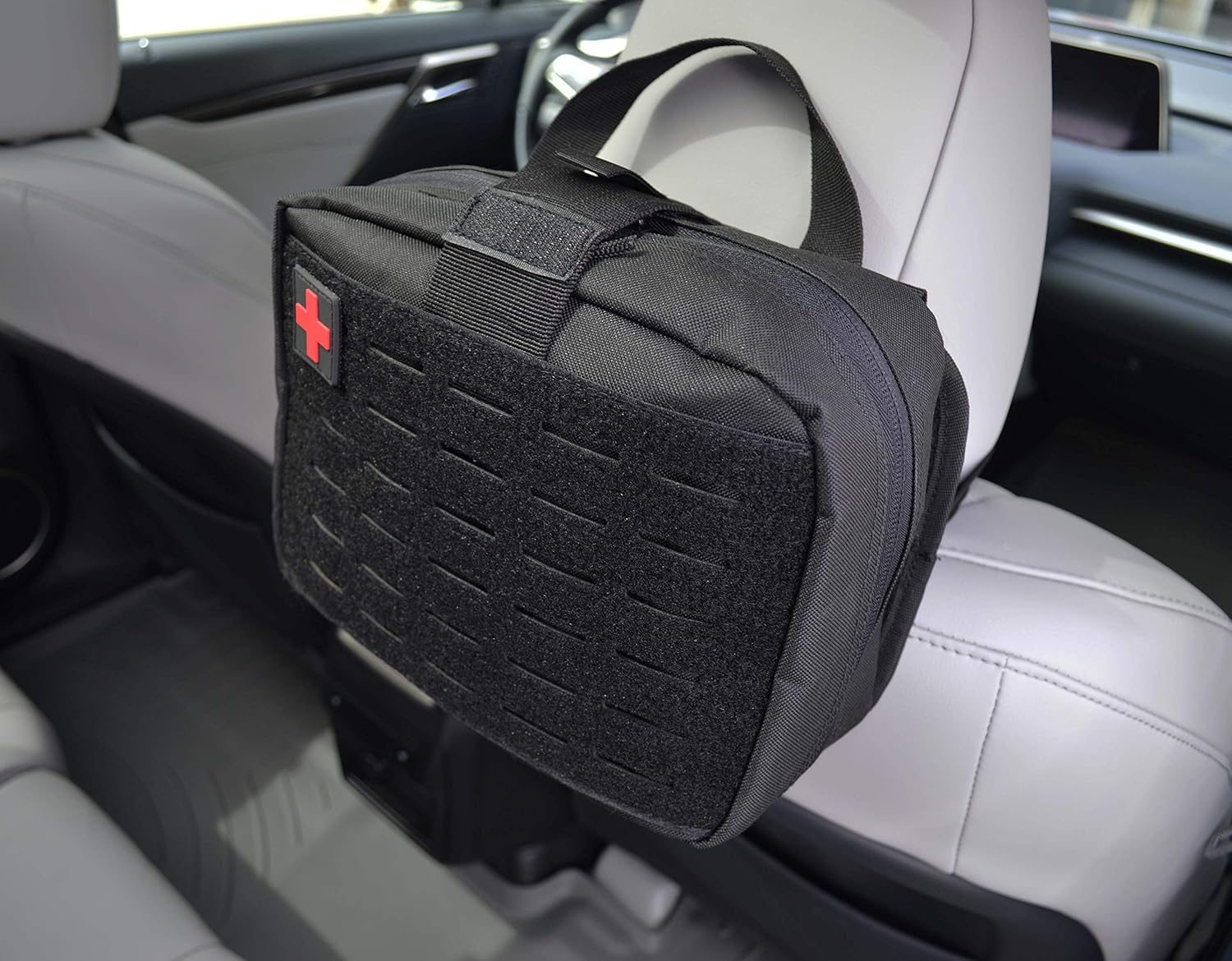 Lightning X Premium Rip-Away Individual First Aid Kit for Vehicle Head Rest - Black: Health & Personal Care