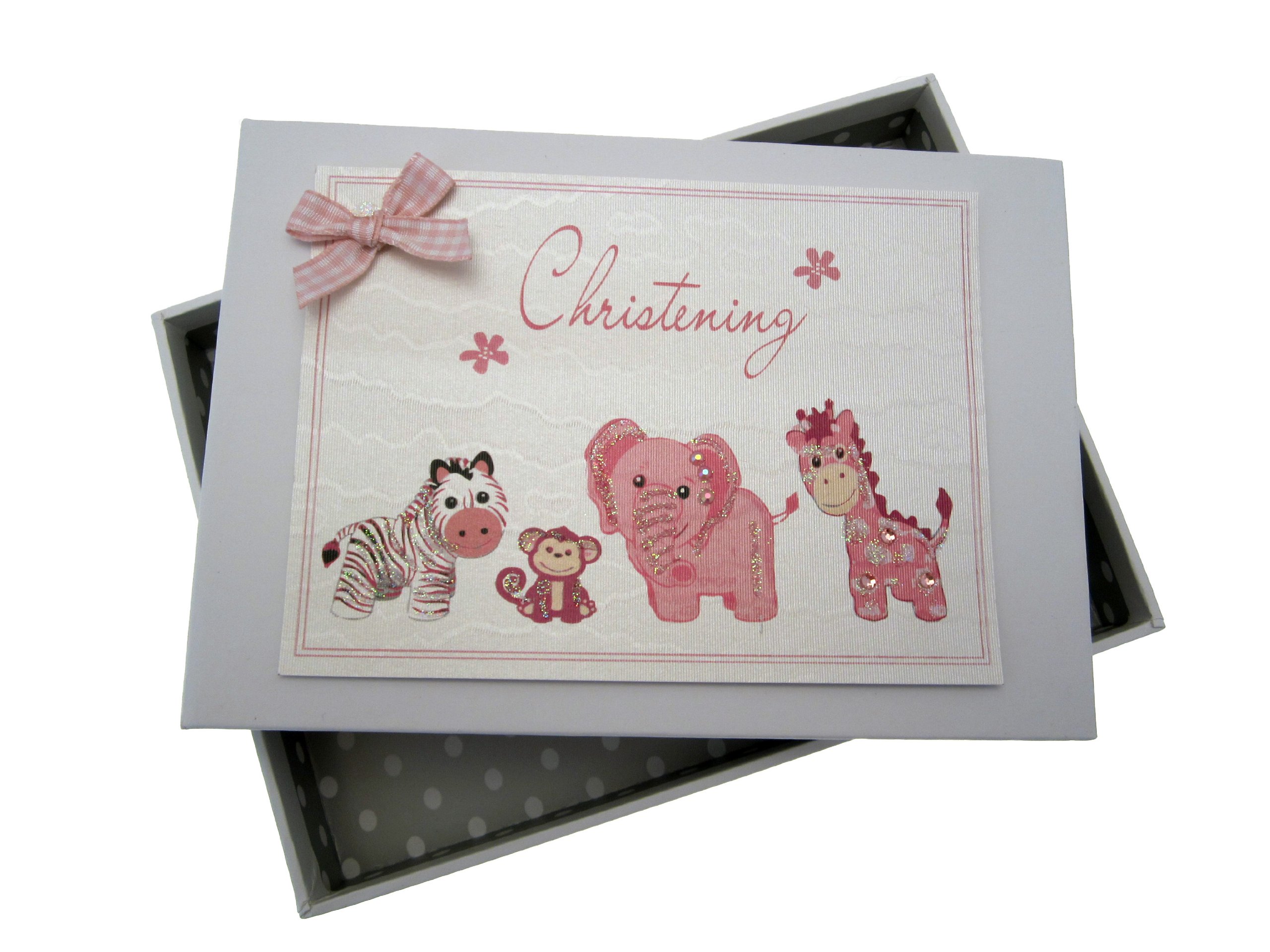 White Cotton Cards Christening Photo Album (Tiny, Pink), 12.5x17.5x2.5 cm