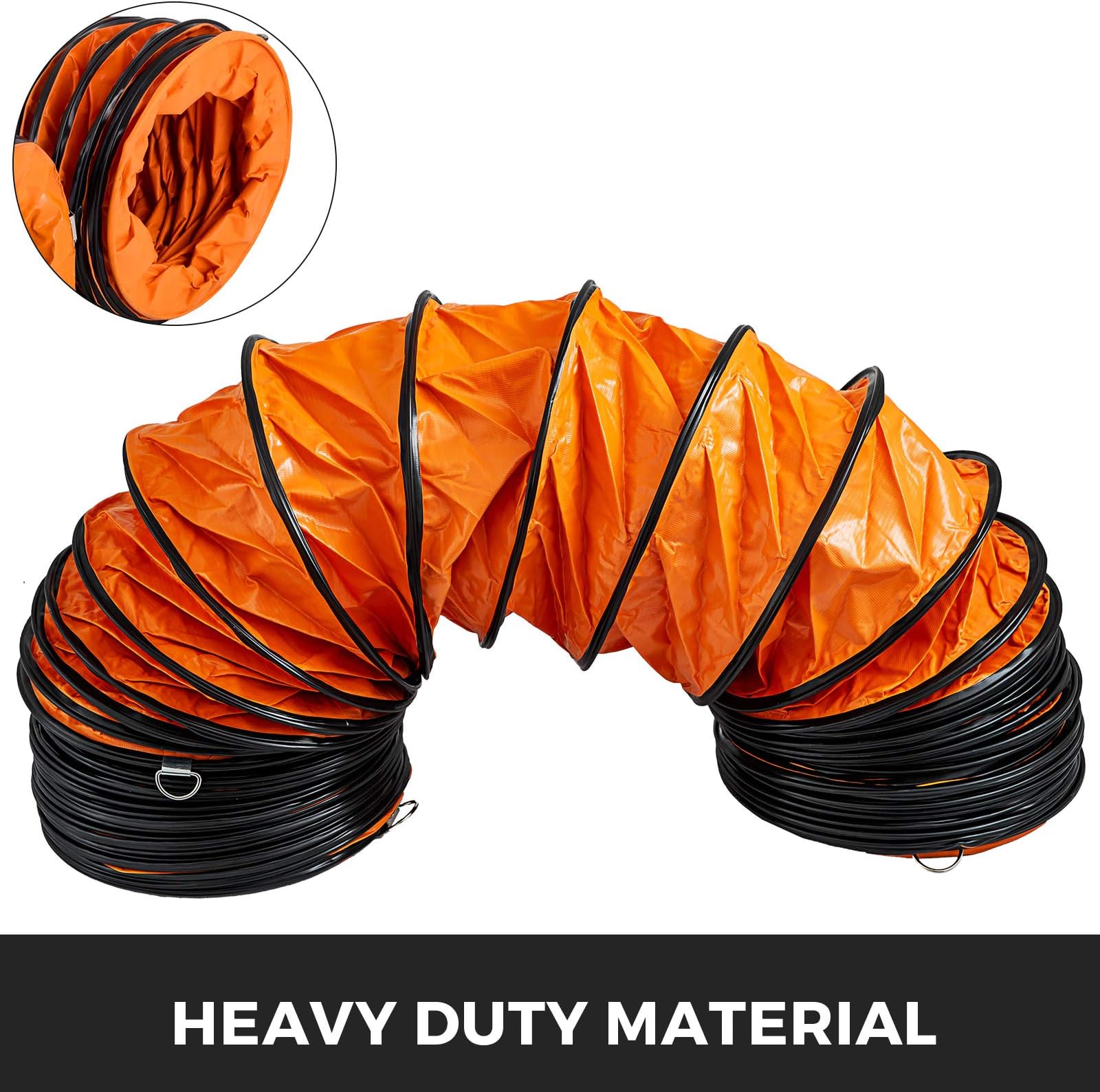 Husuper 25FT/8m PVC Flexible ducting Φ10 Inch Ventilator Yellow Pipe Flame Retardant