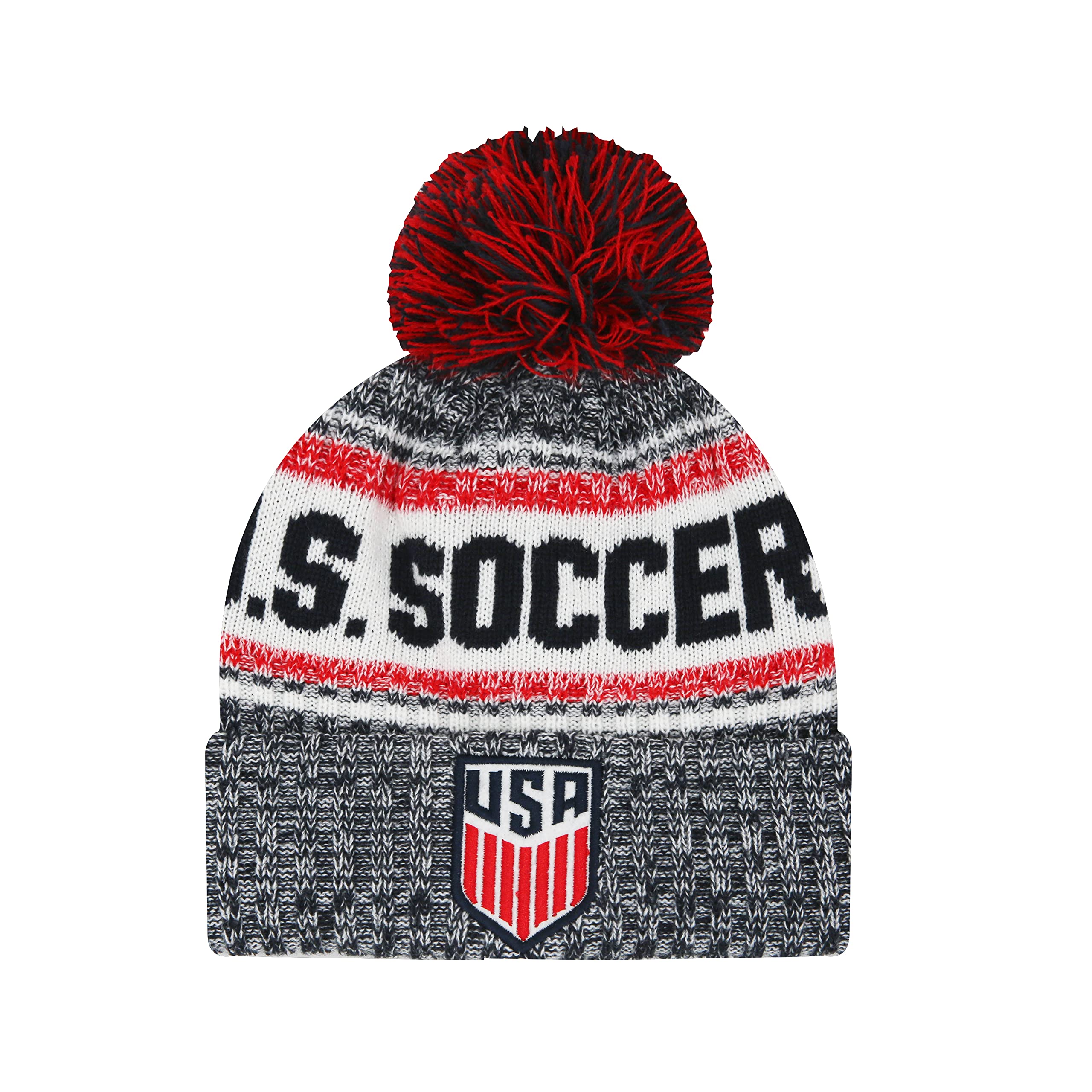Icon Sports U.S. Soccer Federation Adult Soccer Beanie, White | Big Game, L