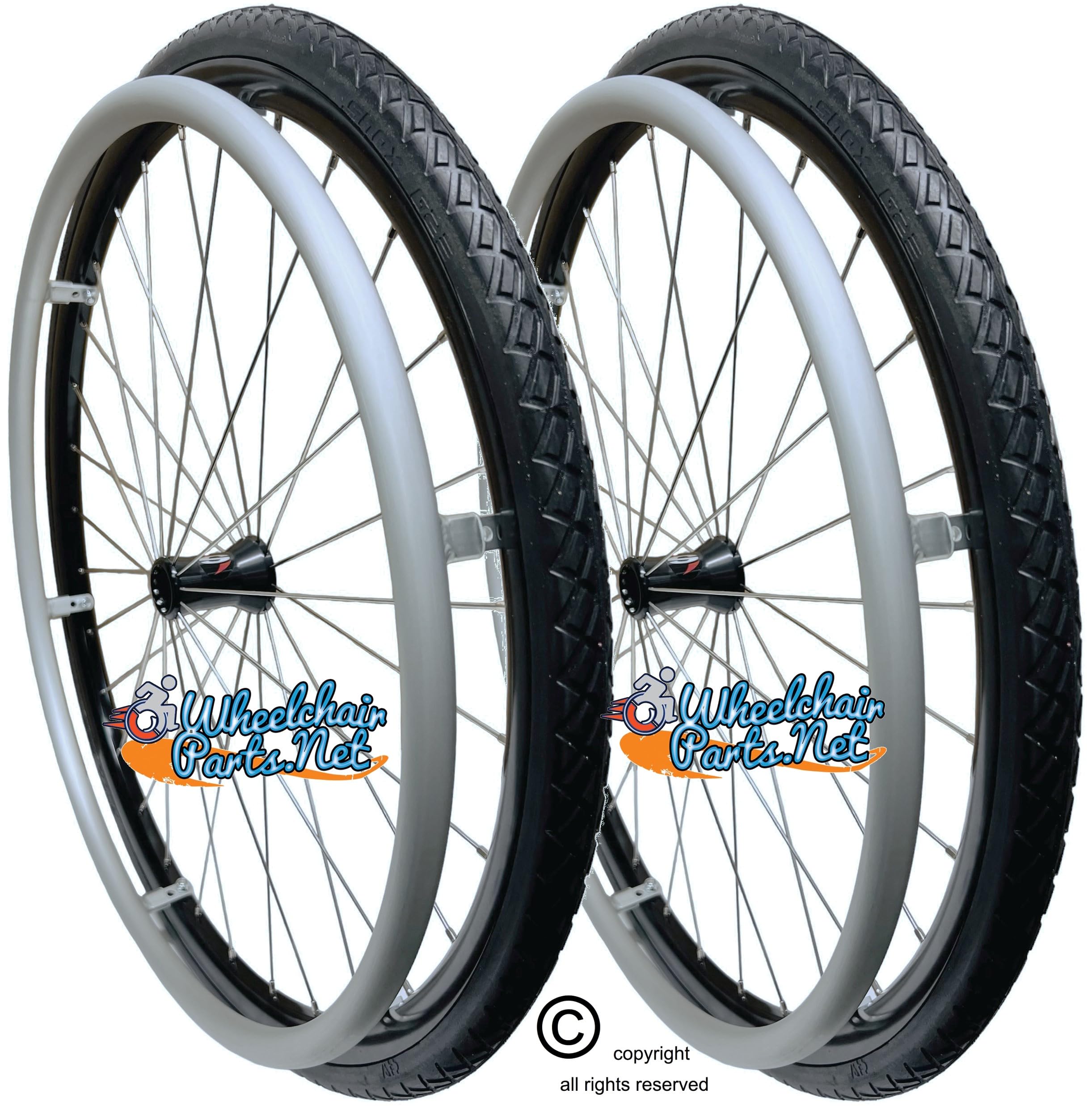 Photo 1 of Spinergy Evryday Wheel with Tire and Pushrims (24" W/Solid Shox G2 Tire)