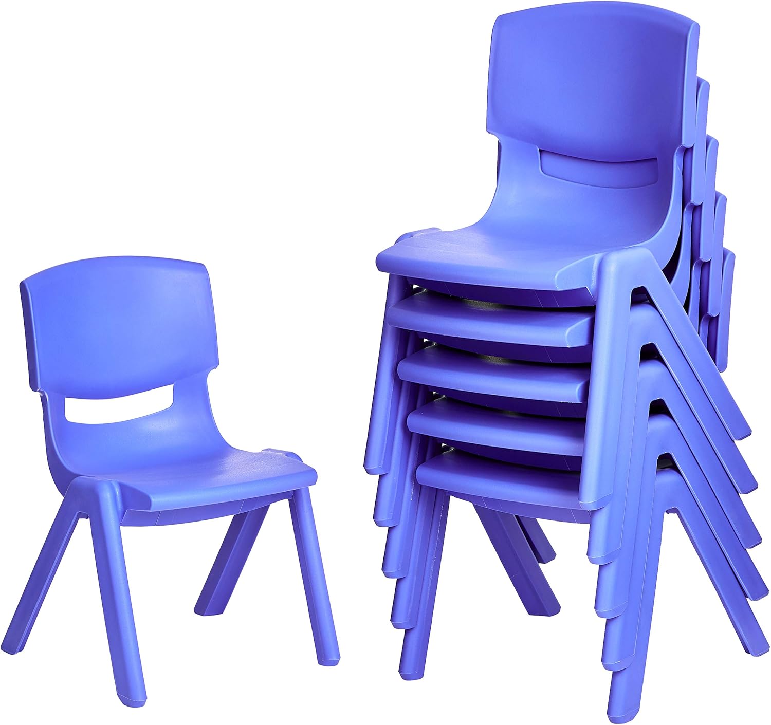  Basics 10 Inch School Classroom Stack Resin Chair, Blue, 6-Pack: Industrial & Scientific
