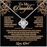 Mapileng To My Daughter Necklace from Dad with Heartfelt Message & Elegant Box, Daughter Jewelry with Inspirational Message Card from Mommy And Daddy Necklace Birthday Christmas Gifts