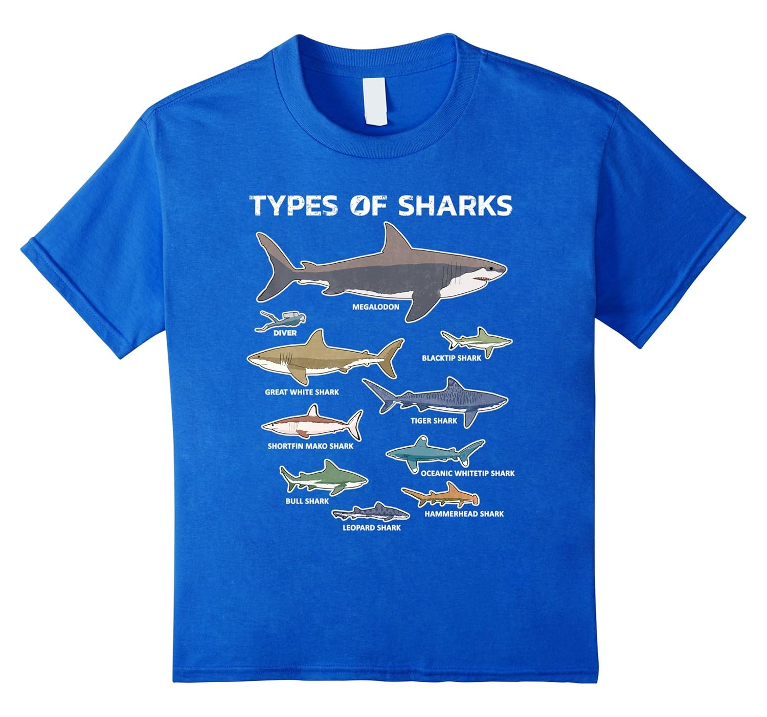 9 Types Of Sharks T Shirt Educational Colorful Ocean TeeTeehay