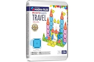 MAGNA-TILES microMAGS Travel Set Deluxe 55-Piece Magnetic Construction Set, The Original Magnetic Building Brand