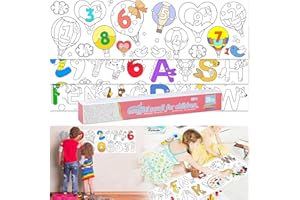 BNQOE Children's Drawing Roll, 120 * 12 in Giant Coloring Poster, DIY Painting Drawing Paper Roll, Sticky Drawing Paper Roll, Early Educational Toys for Kids Home Classroom Party Suppiles(Number)