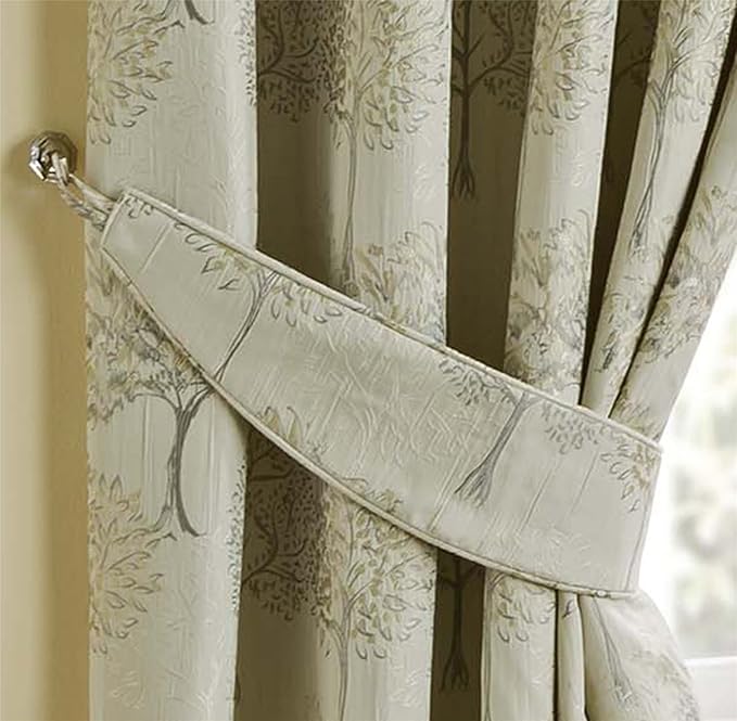 Homescapes Natural Beige Jacquard Curtain Tie Backs Set of 2