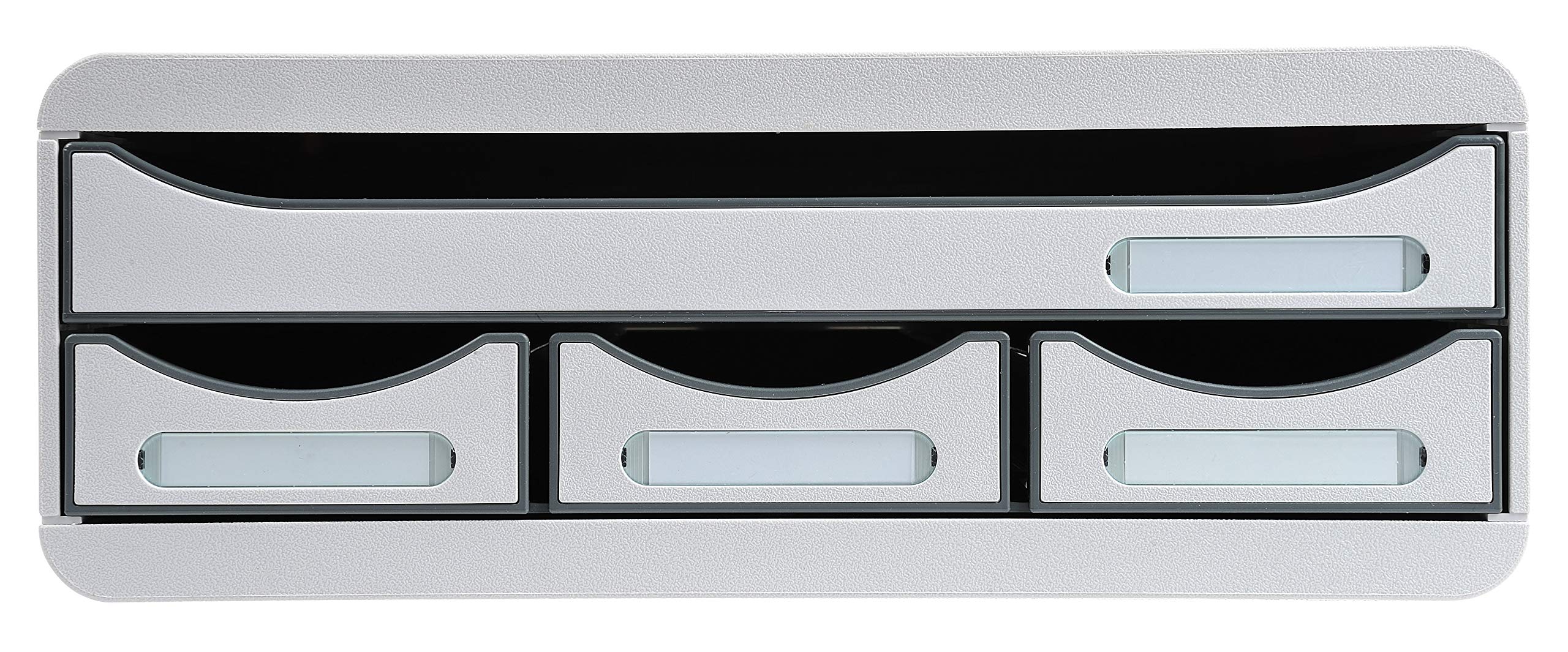 Exacompta - Ref 319740D - Iderama Collection - ToolBox Drawer Set (4 Drawers) - 270 x 355 x 135mm in Size, Suitable for A4+ Documents, Landscape Format - Light Grey
