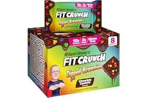 FIT CRUNCH FITCRUNCH Dipped Protein Brownies, 10g of Protein & 3g of Sugar (8 Brownies, Chocolate Confetti)
