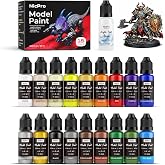 Nicpro 18 Colors Model Paint Set, 20ml Ready to Use Modeling Acrylic Paints | Brush &amp; Airbrush Compatible, Miniature Paint Set for Beginners &amp; Artists on Models, Figures, Crafts, Canvas, with 1 Thinner