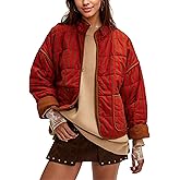InterNos Womens Quilted Jacket Lightweight Winter Striped Stand Collar Padded Puffer Cardigan Coat with Pockets