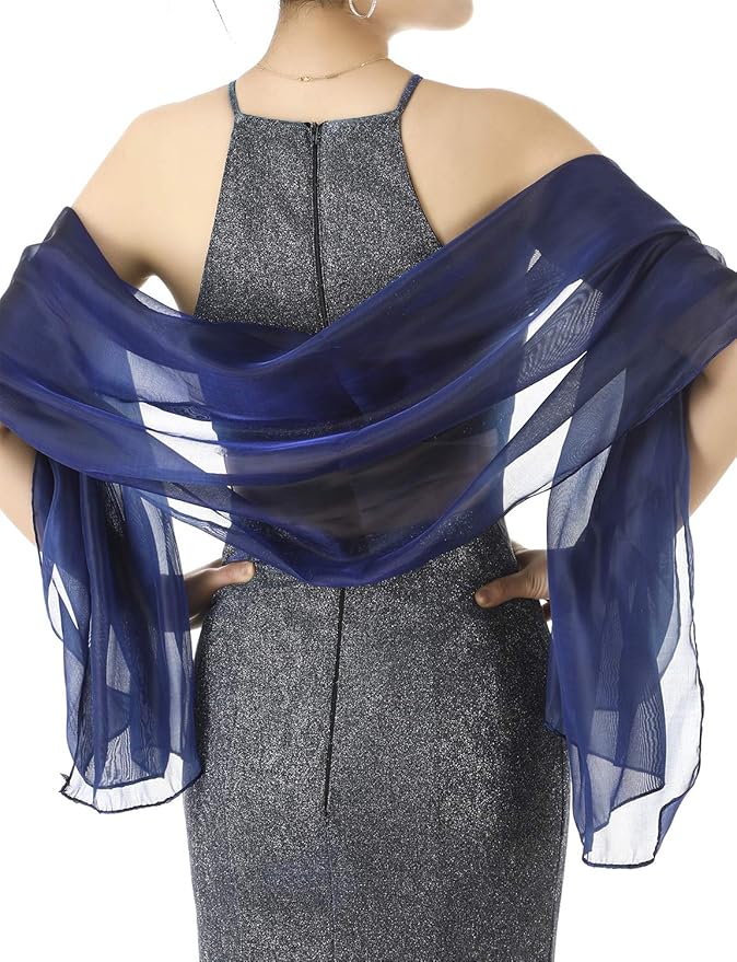 Aonour Sheer Wraps and Shawls for Women Lightweight Fashion Scarf Navy