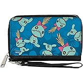 Buckle-Down Women's PU Zip Around Wallet Rectangle-Lilo & Stitch, 7.5"x4.5"