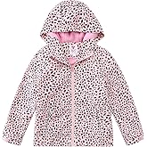 M2C Girls Outdoor Floral Fleece Lined Light Windproof Jacket with Hood
