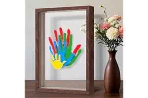 Omrhvi Family Handprint Kit for 4, DIY Craft Keepsake Frame, Hand Print Ornament Kits, Family Gifts for New Parents, Grandparents, New Mom, New Baby, Father's Day, Mother's Day, 6 Non -Toxic Paints