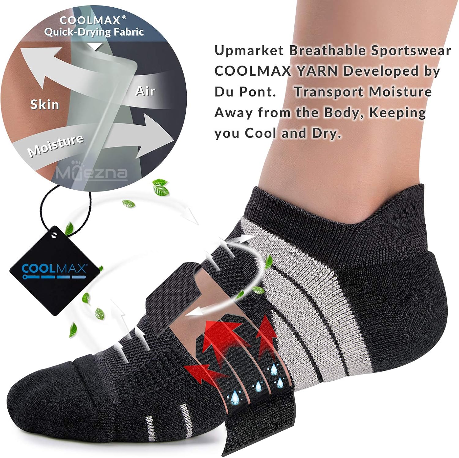 Compression Athletic No Show Running Socks with CoolMax Cushion for Men & Women …: Clothing