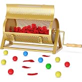 NANATI Metal Raffle Drum, Heavy Duty Raffle Ticket Spinner, Silent Design Raffle Ticket Cage with Large Wooden Handle, Raffle Box Holds 3000+ Tickes &amp; 150 Balls for Lottery Games, Bingo
