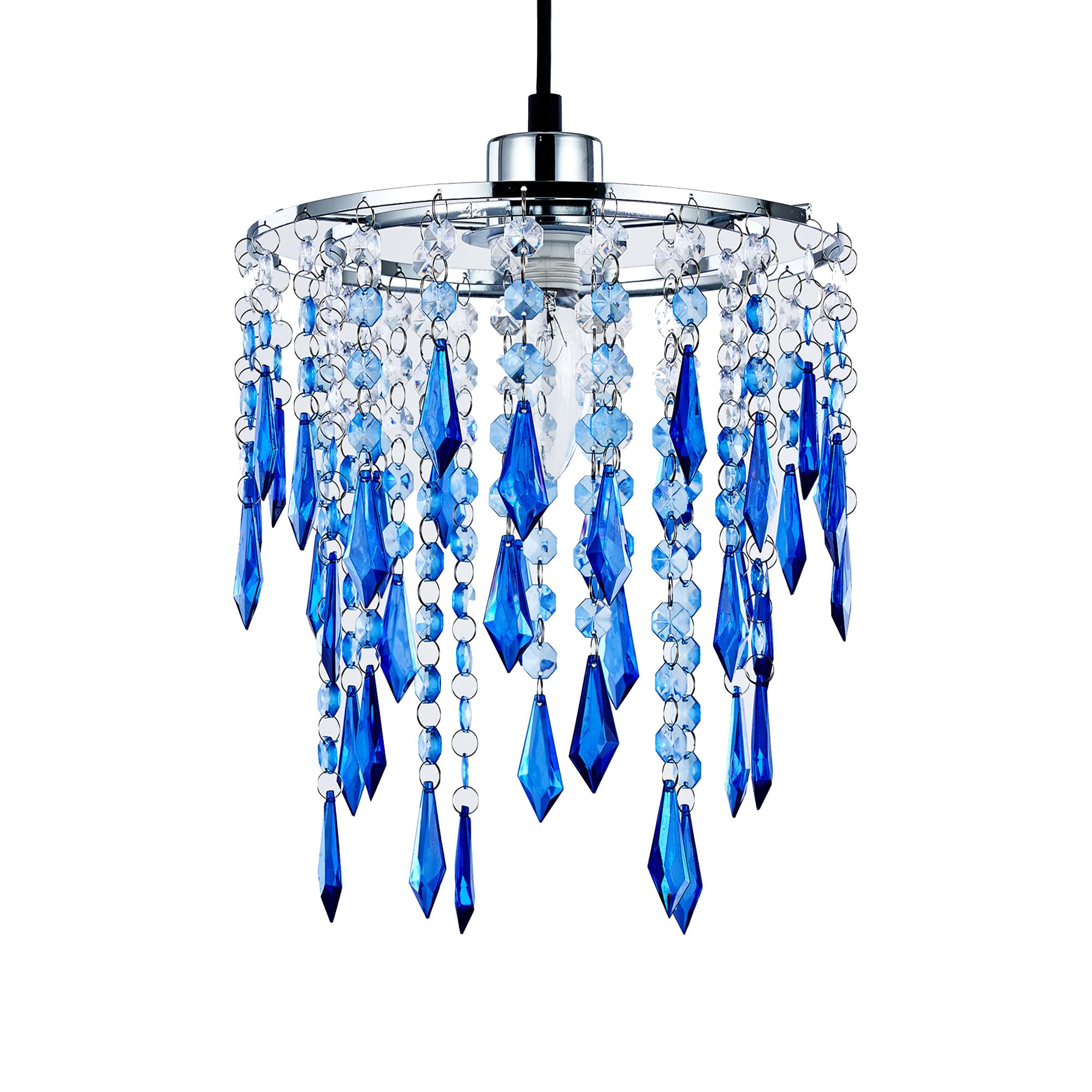 Innoteck Cherry Ceiling Chandelier Acrylic Light Shade – Ocean Blue– Easy-Fit Pendant Shade for Bedroom, Kids Room, Living Room & Hallway – Includes E27 to B22 Converter – Home Decorative Lamp Shade