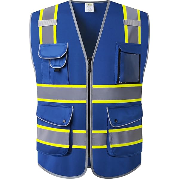 JKSafety 9 Pockets Hi-Vis Safety Vest High Visibility