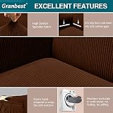 Granbest 2 Seater Sofa Cover Chocolate 85/15% Stretch Non Slip Jacquard view 3