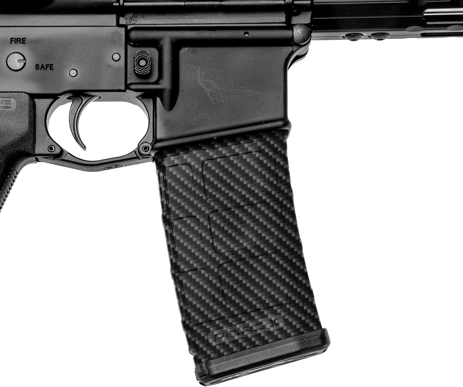 GunSkins AR-15 Mag Skins - 3 Pack - Premium Vinyl Mag Wraps - Easy to Install and Fits 30rd Magazines - 100% Waterproof Non-Reflective Matte Finish - Made in USA - Carbon Fiber : Sports & Outdoors