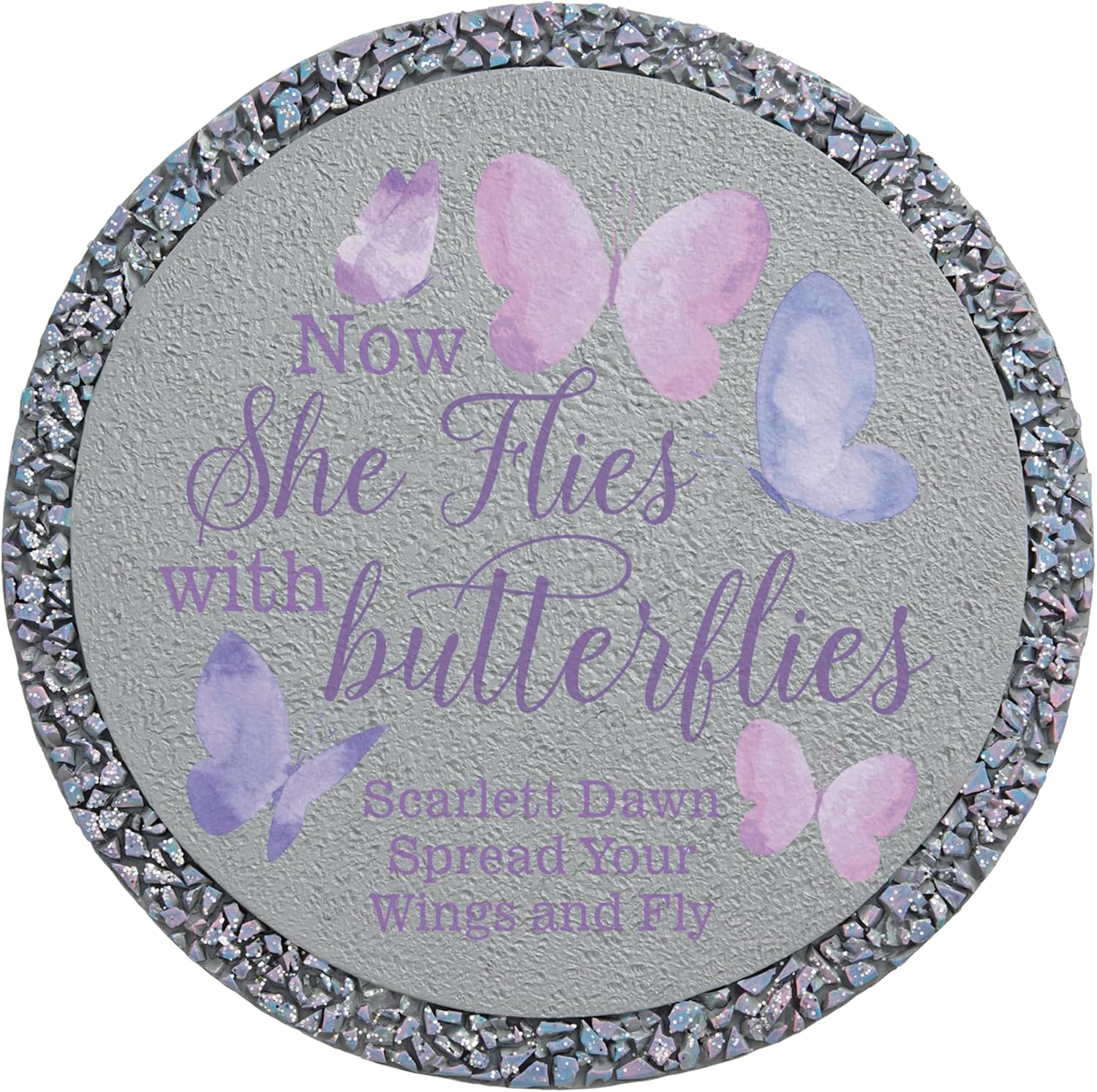 Hardscaping Materials - Let's Make Memories Personalized Memorial Flies with Butterflies Stepping Stone - Remember Her -Garden Decor - Sympathy Gift - Custom Message