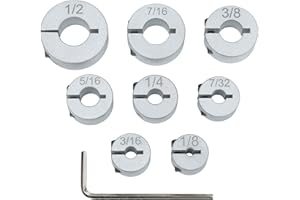 Professional Stop Collar Set - Drill Bit Depth Stop - 8 Piece Kit (1/2”, 7/16”, 3/8”, 5/16”, 1/4", 7/32”, 3/16”, 1/8”) Superi