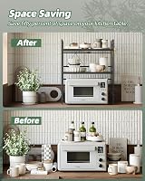 NETEL Expandable Microwave Shelf 3 Tier Stand with 8 Hooks 50kg Capacity view 7