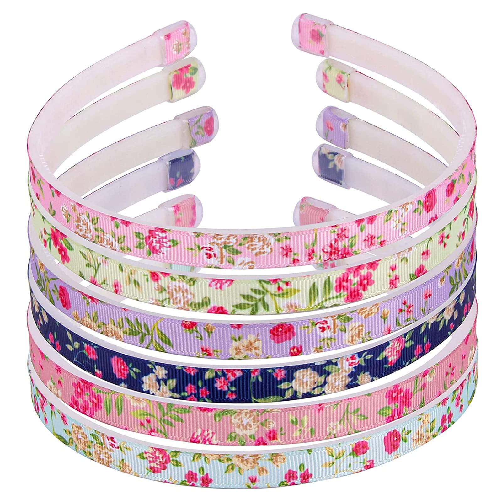 6 pack Headbands for Women, Headband for girls,Vintage Sponge Hair band Wide Brim European Style Hair Accessories (Houndstooth style)