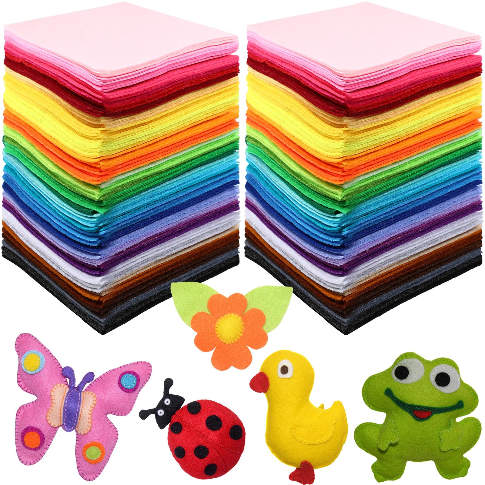 Reginary 240 Pcs Felt Fabric Sheets Back to School Felt Squares Assorted Color Felt Craft Sheets for DIY Sewing School Classroom Kids Projects Patchwork Party Decoration, 40 Colors (6 x 6 Inch)